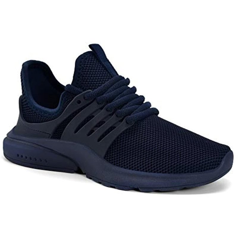 Feetmat Men's Non Slip Gym Sneakers Lightweight Breathable Athletic Running Walking Tennis Shoes Navy Blue